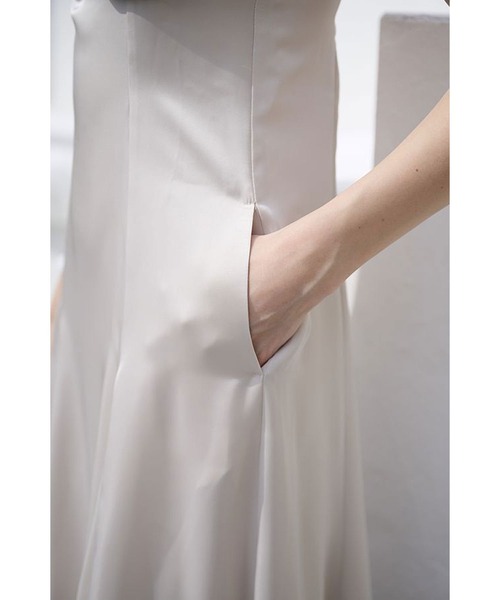 Estella.K(エステラケー)の「Gloria Dress ドレープナローラインドレス(ワンピース・レディース・オレンジ/ライトベージュ/ブラック・FREE)」の17枚目の写真