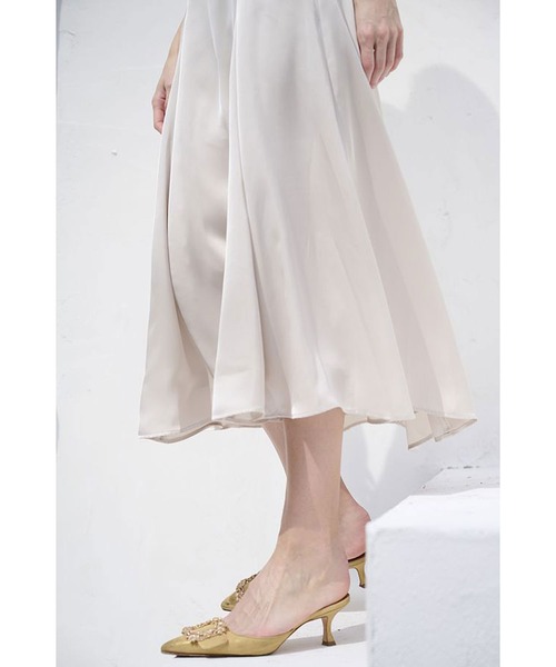Estella.K(エステラケー)の「Gloria Dress ドレープナローラインドレス(ワンピース・レディース・オレンジ/ライトベージュ/ブラック・FREE)」の18枚目の写真