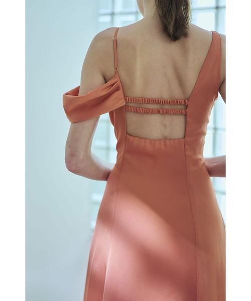 Estella.K(エステラケー)の「Gloria Dress ドレープナローラインドレス(ワンピース・レディース・オレンジ/ライトベージュ/ブラック・FREE)」の12枚目の写真