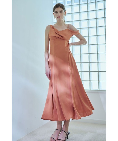 Estella.K(エステラケー)の「Gloria Dress ドレープナローラインドレス(ワンピース・レディース・オレンジ/ライトベージュ/ブラック・FREE)」の11枚目の写真