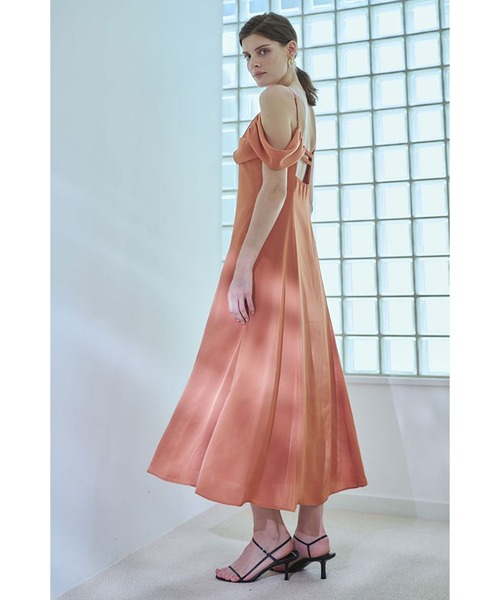Estella.K(エステラケー)の「Gloria Dress ドレープナローラインドレス(ワンピース・レディース・オレンジ/ライトベージュ/ブラック・FREE)」の14枚目の写真