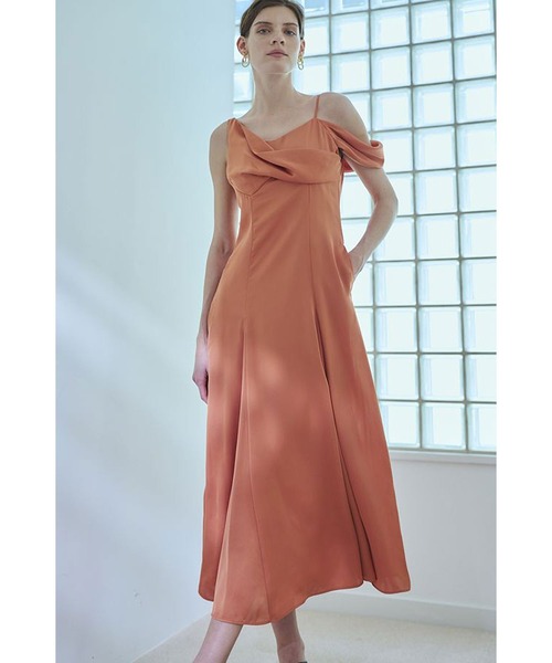 Estella.K(エステラケー)の「Gloria Dress ドレープナローラインドレス(ワンピース・レディース・オレンジ/ライトベージュ/ブラック・FREE)」の20枚目の写真