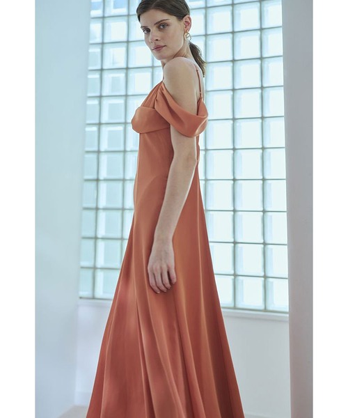 Estella.K(エステラケー)の「Gloria Dress ドレープナローラインドレス(ワンピース・レディース・オレンジ/ライトベージュ/ブラック・FREE)」の21枚目の写真