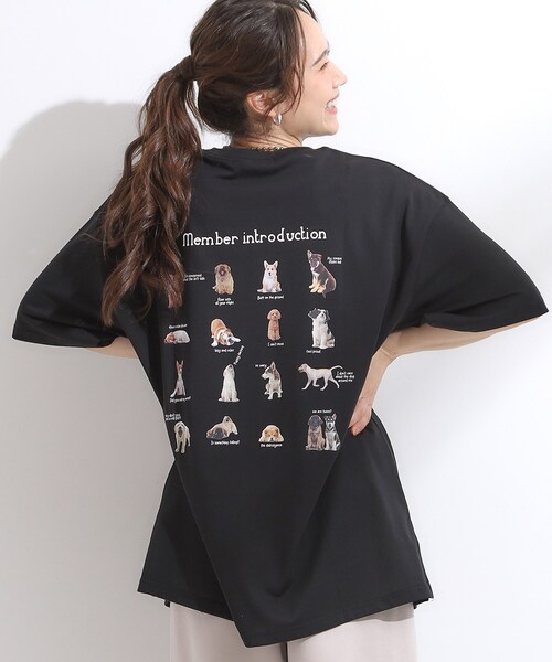 Cutie Blonde（キューティーブロンド）の「【ひんやり/汗ジミ軽減/UVカット】プリントアソート BIG Tシャツ（Tシャツ/カットソー・レディース・チャコール/ホワイト系3/ブラック系3/ダークブラウン系1・00）」の3枚目の写真