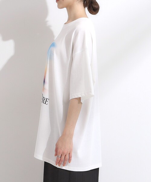 Cutie Blonde（キューティーブロンド）の「【ひんやり/汗ジミ軽減/UVカット】プリントアソート BIG Tシャツ（Tシャツ/カットソー・レディース・チャコール/ホワイト系3/ブラック系3/ダークブラウン系1・00）」の6枚目の写真