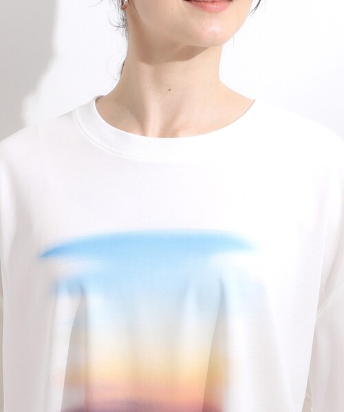 Cutie Blonde（キューティーブロンド）の「【ひんやり/汗ジミ軽減/UVカット】プリントアソート BIG Tシャツ（Tシャツ/カットソー・レディース・チャコール/ホワイト系3/ブラック系3/ダークブラウン系1・00）」の8枚目の写真