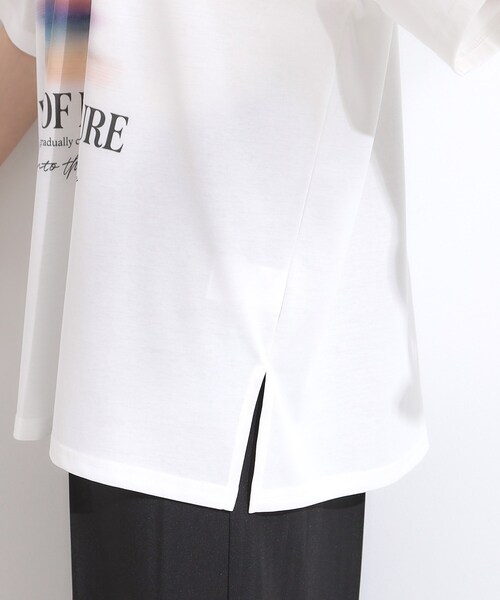 Cutie Blonde（キューティーブロンド）の「【ひんやり/汗ジミ軽減/UVカット】プリントアソート BIG Tシャツ（Tシャツ/カットソー・レディース・チャコール/ホワイト系3/ブラック系3/ダークブラウン系1・00）」の10枚目の写真