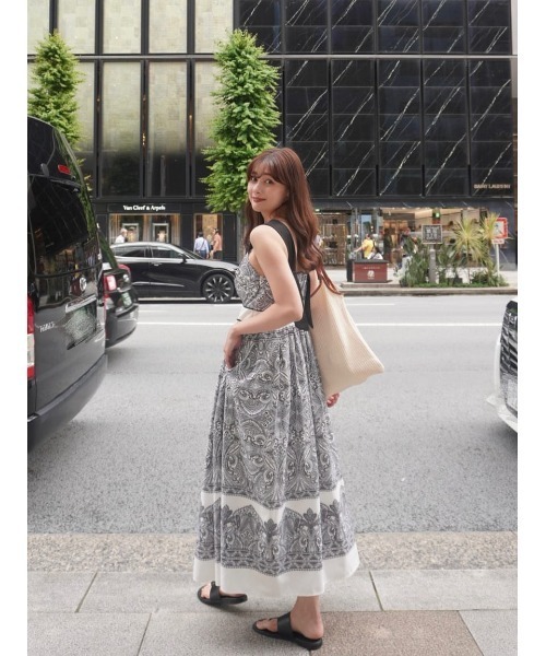 ワンピース herlipto Marbella Panel Printed Dress Marbella Panel Printed Dress