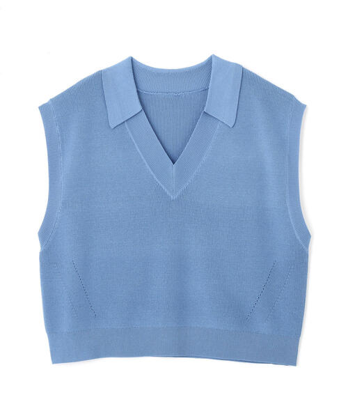 N.(N. Natural Beauty Basic)(エヌエヌナチュラルビューティーベーシック)の「スキッパーポロニットベスト(ポロシャツ・レディース・ブルー/ベージュ/ネイビー・MEDIUM)」の15枚目の写真