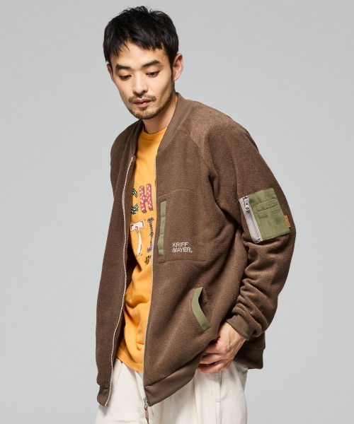 KRIFF MAYER(クリフメイヤー)の「【暖か裏起毛】ブークレジップアップJK(その他アウター・メンズ・サンドベージュ/ブラウン/カーキ/ブラック・X-LARGE/LARGE/MEDIUM)」の1枚目の写真