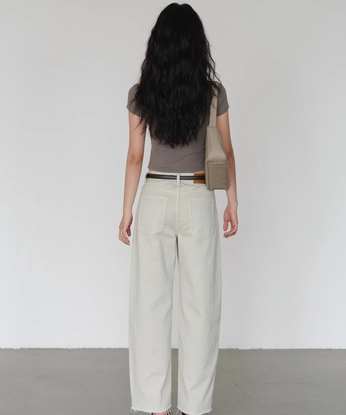 Fano Studios（ファノ ストゥディオズ）の「デコルテ魅せストラップデザイン リブコンパクトトップス EM25s098【EIGHTHMONTH】（Tシャツ/カットソー・レディース・モカ/ホワイト・L/S/M）」の10枚目の写真