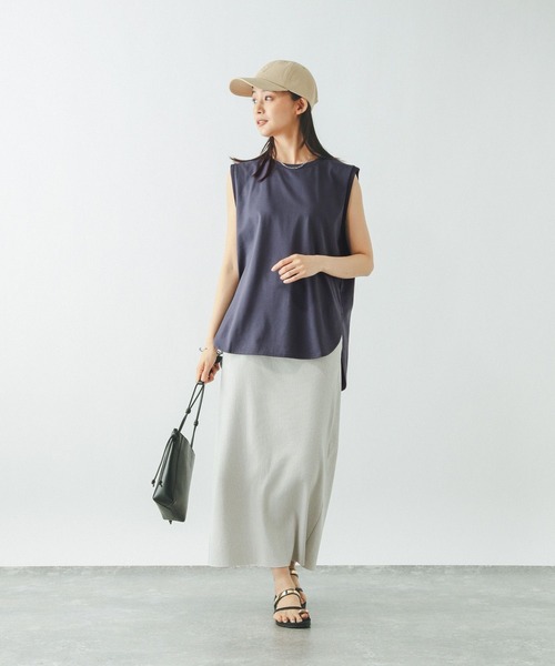 GLOBAL WORK（グローバルワーク）の「汗染み軽減シフォンノースリーブ/497054（Tシャツ/カットソー・レディース・ブラック/ネイビー/ダークブラウン/グレイッシュベージュ・MEDIUM/LARGE）」の21枚目の写真