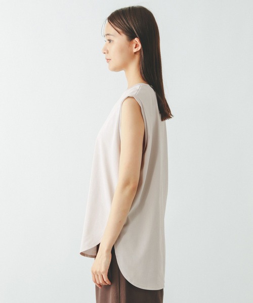 GLOBAL WORK（グローバルワーク）の「汗染み軽減シフォンノースリーブ/497054（Tシャツ/カットソー・レディース・ブラック/ネイビー/ダークブラウン/グレイッシュベージュ・MEDIUM/LARGE）」の15枚目の写真