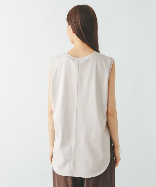 GLOBAL WORK（グローバルワーク）の「汗染み軽減シフォンノースリーブ/497054（Tシャツ/カットソー・レディース・ブラック/ネイビー/ダークブラウン/グレイッシュベージュ・MEDIUM/LARGE）」の16枚目の写真