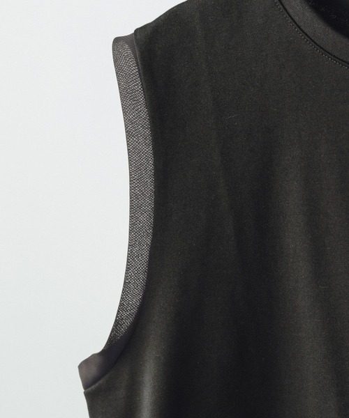 GLOBAL WORK（グローバルワーク）の「汗染み軽減シフォンノースリーブ/497054（Tシャツ/カットソー・レディース・ブラック/ネイビー/ダークブラウン/グレイッシュベージュ・MEDIUM/LARGE）」の9枚目の写真