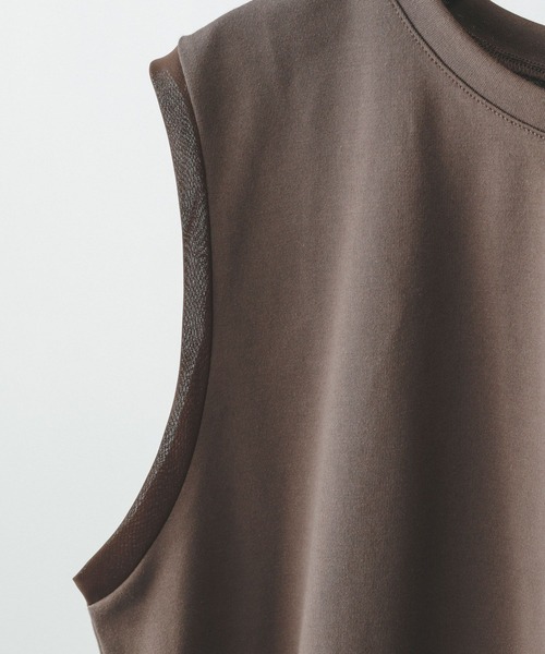 GLOBAL WORK（グローバルワーク）の「汗染み軽減シフォンノースリーブ/497054（Tシャツ/カットソー・レディース・ブラック/ネイビー/ダークブラウン/グレイッシュベージュ・MEDIUM/LARGE）」の10枚目の写真