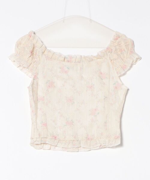 Mayree（メイリー）の「【Mayree】刺繍 小花柄 パフスリーブ トップス（Tシャツ/カットソー・レディース・ホワイト・SMALL/MEDIUM/LARGE）」の2枚目の写真