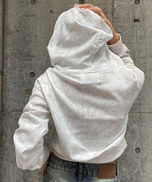 DND4DES 短丈 ラメパーカー DND4DES ラメパーカー ダブルジップ 短丈 Y2K