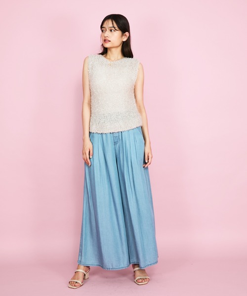 QUEENS COURT（クイーンズコート）の「蝶々ヤーンニットベスト≪手洗い可能≫（ニット/セーター・レディース・ピンク/オフホワイト/ベージュ・M）」の10枚目の写真