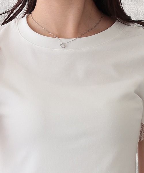 Lace Ladies(レースレディース)の「レース ドッキング クルーネック 半袖 Tシャツ(Tシャツ/カットソー・レディース・ホワイト/グレー/ブラック・M/XL)」の15枚目の写真