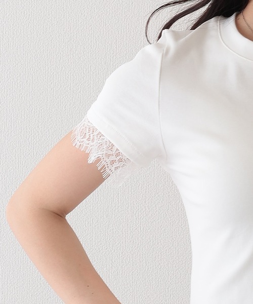 Lace Ladies(レースレディース)の「レース ドッキング クルーネック 半袖 Tシャツ(Tシャツ/カットソー・レディース・ホワイト/グレー/ブラック・M/XL)」の16枚目の写真