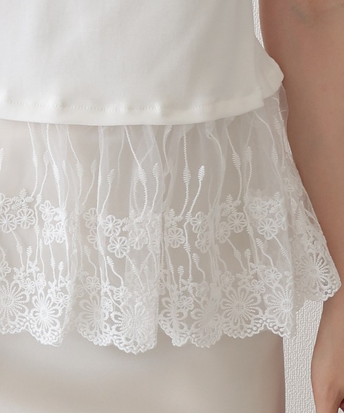Lace Ladies(レースレディース)の「レース ドッキング クルーネック 半袖 Tシャツ(Tシャツ/カットソー・レディース・ホワイト/グレー/ブラック・M/XL)」の17枚目の写真