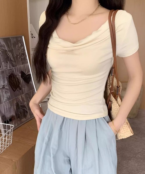 MAISON DE THERESE(メゾン ド テレーズ)の「両用オフショルダーTシャツ(Tシャツ/カットソー・レディース・ブルー/ブラック/アイボリー・S/M/L)」の19枚目の写真