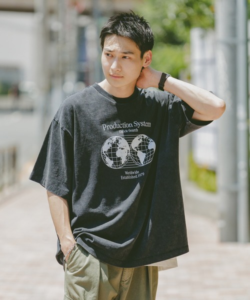 RAGEBLUE（レイジブルー）の「ヴィンテージライク/グラフィックプリントTシャツ（Tシャツ/カットソー・メンズ・ライトグレー/ダークグレー・LARGE/MEDIUM）」の2枚目の写真