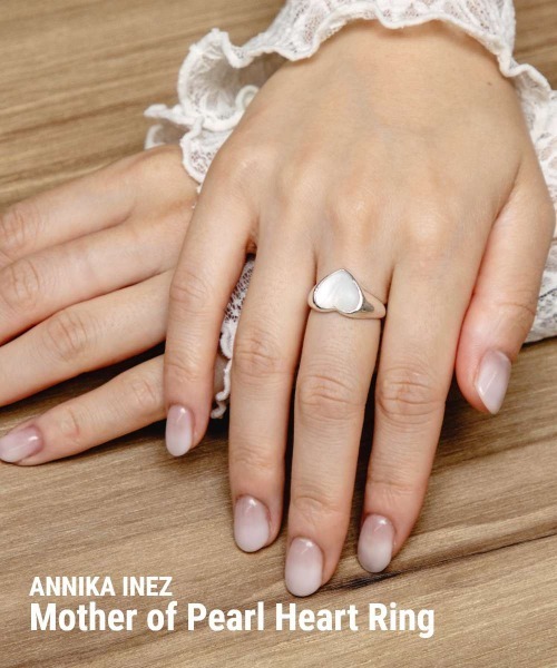 セール】ANNIKA INEZ Pearl Heart Ring, Sml アニカ イネズ