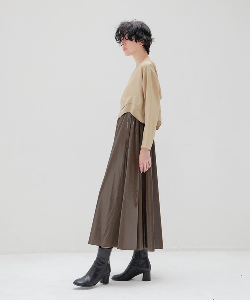 DRESSLAVE(ドレスレイブ)の「bright coating gather skirt(ブライトコーティングギャザースカート)(スカート・レディース・ブラウン/シルバー・38)」の9枚目の写真