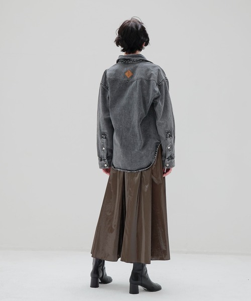 DRESSLAVE(ドレスレイブ)の「bright coating gather skirt(ブライトコーティングギャザースカート)(スカート・レディース・ブラウン/シルバー・38)」の12枚目の写真