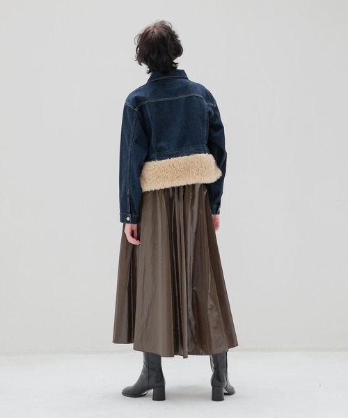 DRESSLAVE(ドレスレイブ)の「bright coating gather skirt(ブライトコーティングギャザースカート)(スカート・レディース・ブラウン/シルバー・38)」の15枚目の写真