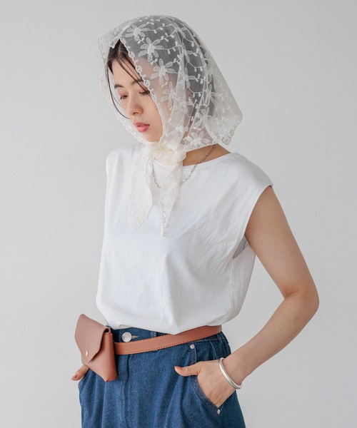 BAYFLOW（ベイフロー）の「[接触冷感/汗臭・汗ジミ軽減]コンパクトファンクションノースリーブT（Tシャツ/カットソー・レディース・ホワイト/ブラック/モカ・SMALL/MEDIUM）」の22枚目の写真