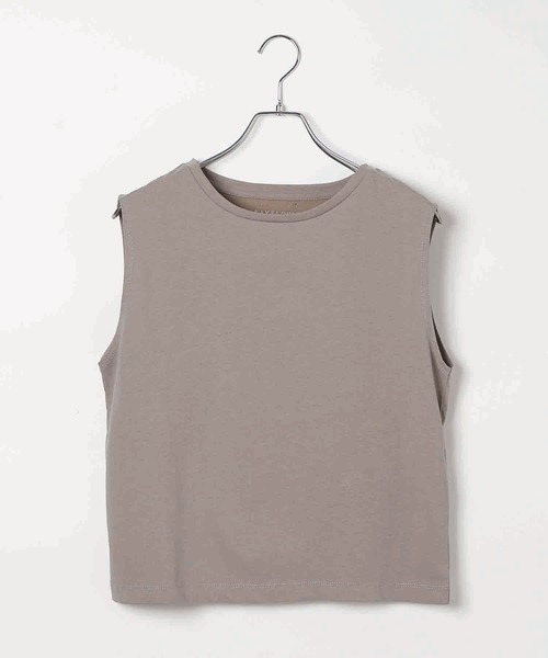 BAYFLOW（ベイフロー）の「[接触冷感/汗臭・汗ジミ軽減]コンパクトファンクションノースリーブT（Tシャツ/カットソー・レディース・ホワイト/ブラック/モカ・SMALL/MEDIUM）」の8枚目の写真