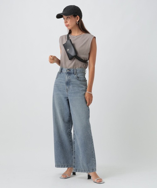 BAYFLOW（ベイフロー）の「[接触冷感/汗臭・汗ジミ軽減]コンパクトファンクションノースリーブT（Tシャツ/カットソー・レディース・ホワイト/ブラック/モカ・SMALL/MEDIUM）」の6枚目の写真