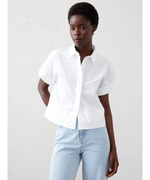 BANANA REPUBLIC FACTORY STORE(バナナリパブリック ファクトリーストア)の「BANANA REPUBLIC FACTORY STORE ボクシーポプリンシャツ(シャツ/ブラウス・レディース・レッド系その他/ホワイト・M/XS/L/S)」の1枚目の写真