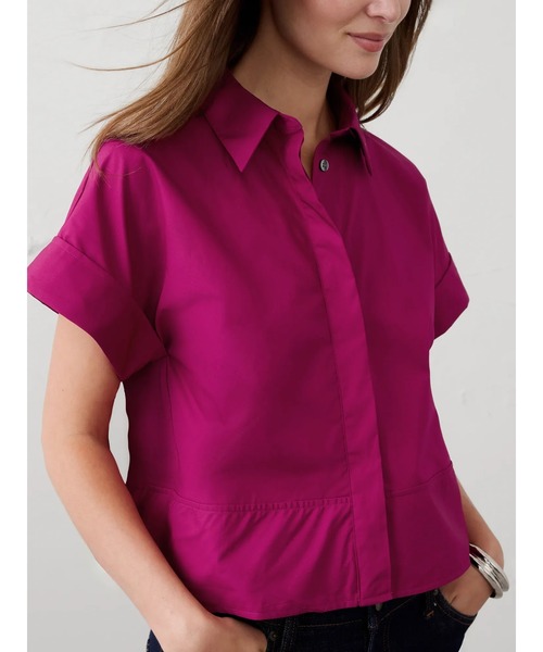 BANANA REPUBLIC FACTORY STORE(バナナリパブリック ファクトリーストア)の「BANANA REPUBLIC FACTORY STORE ボクシーポプリンシャツ(シャツ/ブラウス・レディース・レッド系その他/ホワイト・M/XS/L/S)」の4枚目の写真