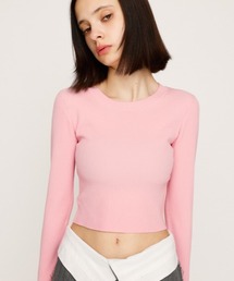SLY - SLY スライ ニット ピンク LAMBSWOOL ハイネック トップス SLY（スライ）の「MULTI BORDER KNIT TOPS マルチボーダー