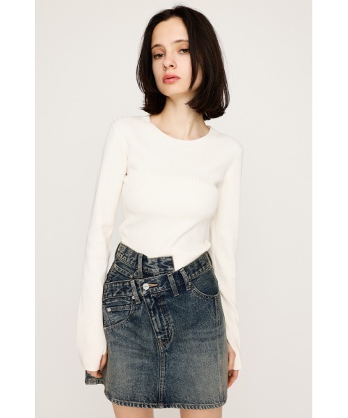 SLY(スライ)の「【2サイズ展開】BASIC HG RIB TOPS ベーシック ハイゲージ リブ トップス 秋服(ニット/セーター・レディース・杢グレー/アイボリー/ブラック/ピンク・1/2)」の8枚目の写真