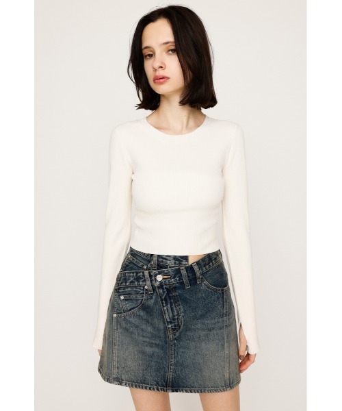 SLY(スライ)の「【2サイズ展開】BASIC HG RIB TOPS ベーシック ハイゲージ リブ トップス 秋服(ニット/セーター・レディース・杢グレー/アイボリー/ブラック/ピンク・1/2)」の6枚目の写真