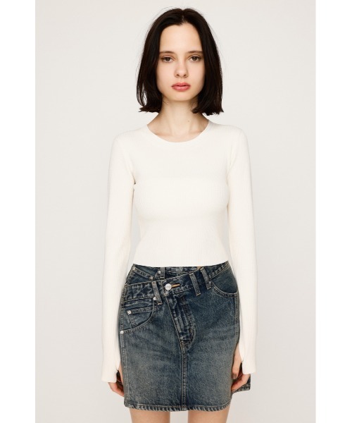 SLY(スライ)の「【2サイズ展開】BASIC HG RIB TOPS ベーシック ハイゲージ リブ トップス 秋服(ニット/セーター・レディース・杢グレー/アイボリー/ブラック/ピンク・1/2)」の9枚目の写真