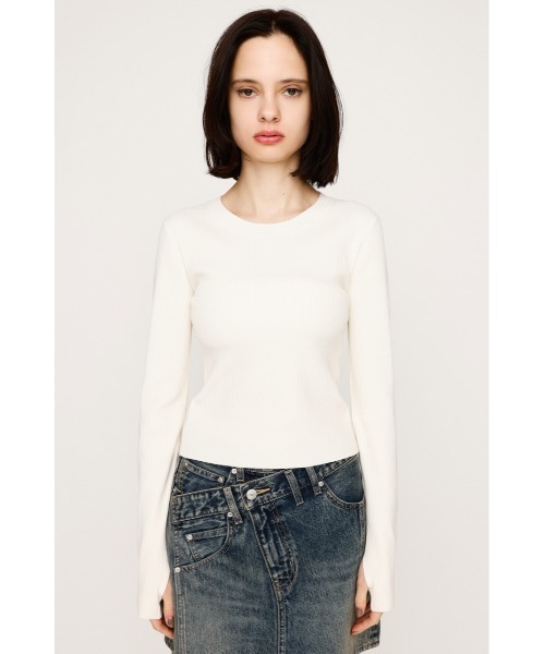 SLY(スライ)の「【2サイズ展開】BASIC HG RIB TOPS ベーシック ハイゲージ リブ トップス 秋服(ニット/セーター・レディース・杢グレー/アイボリー/ブラック/ピンク・1/2)」の10枚目の写真