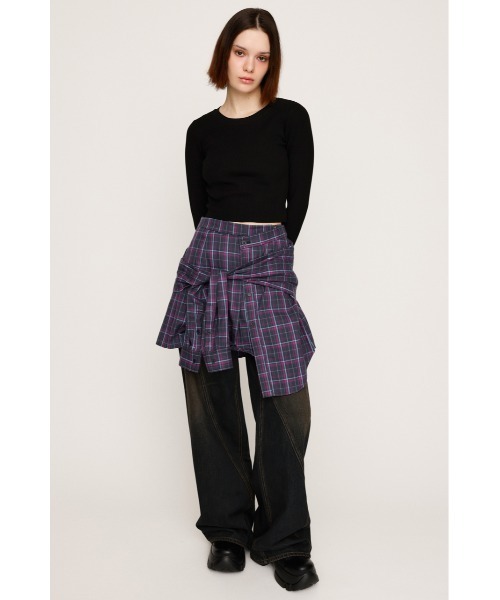 SLY(スライ)の「【2サイズ展開】BASIC HG RIB TOPS ベーシック ハイゲージ リブ トップス 秋服(ニット/セーター・レディース・杢グレー/アイボリー/ブラック/ピンク・1/2)」の16枚目の写真