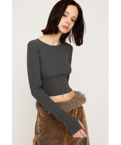 SLY(スライ)の「【2サイズ展開】BASIC HG RIB TOPS ベーシック ハイゲージ リブ トップス 秋服(ニット/セーター・レディース・杢グレー/アイボリー/ブラック/ピンク・1/2)」の20枚目の写真