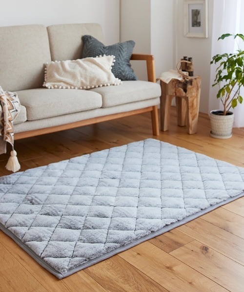 まるで猫！のような洗えるモフモフキルトラグ｜90×130cm【猫Feel