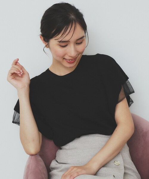 eimy USAGI ONLINE限定カラーハーフスリーブダブルカラーニット USAGI ONLINE限定カラー】ハーフスリーブダブルカラーニット