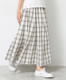 【ウエストゴム・洗える】オンブレーチェック柄スカート