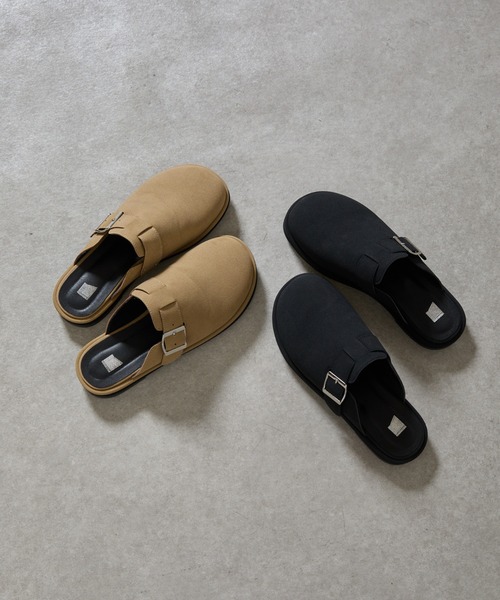 COLONY 2139(コロニートゥーワンスリーナイン)の「スエードライクスリッポンサボサンダル(サンダル・レディース・ブラック/ベージュ・LARGE/MEDIUM)」の3枚目の写真