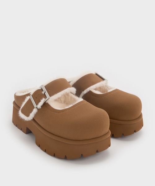 Bergen ベルゲン テクスチャーファートリムバックルプラットフォーム