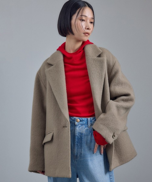 ADAM ET ROPE ウールモヘアシャギーコート ADAM ET ROPE ウールモヘアシャギーコート ADAM ET ROPE